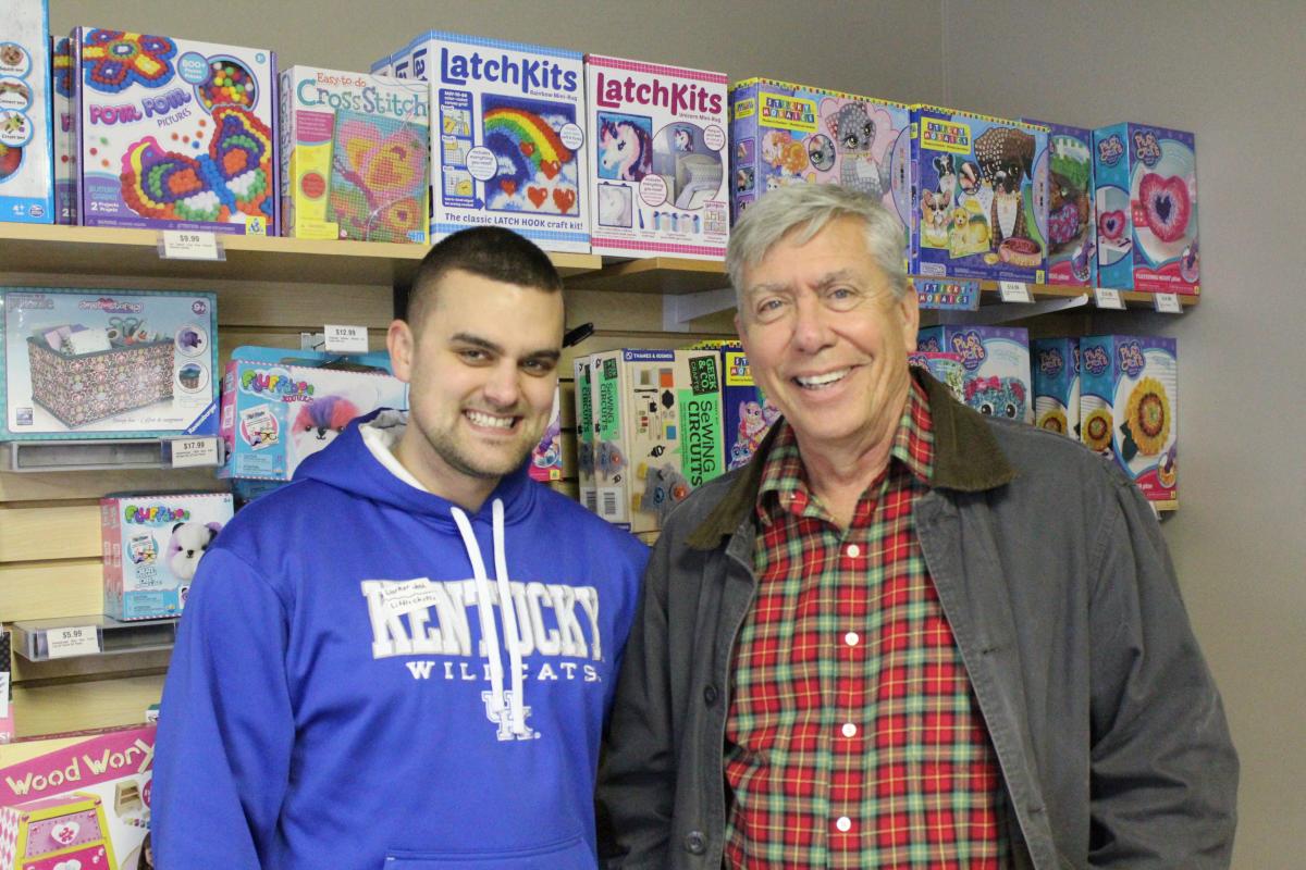 Josh Hager, Happen Stock Toys, and Dennis Jacobs, Christian Appalachian Project, connected both organizations to provide toys to children in Central Appalachia.