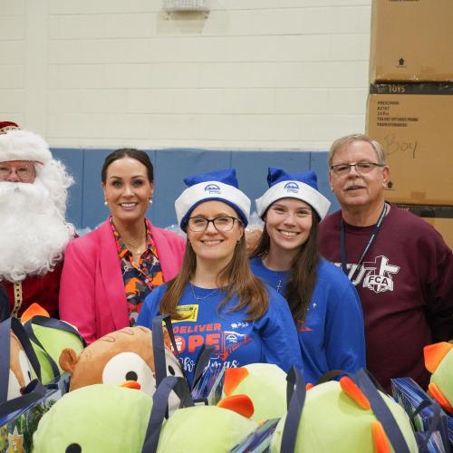 Lt. Governor Coleman with CAP staff at Lee Elementary Christmas Distribution